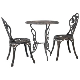 Mesa y sillas bistró de jardín 3 piezas aluminio fundido de vidaXL, Conjuntos de jardín - Ref: Foro24-47858, Precio: 178,49 €...