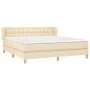 Box spring bed with cream fabric mattress 180x200 cm by , Beds and slatted bases - Ref: Foro24-3127146, Price: 582,77 €, Disc...