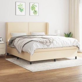 Boxspringbett mit cremefarbener Stoffmatratze 180x200 cm von , Betten und Lattenroste - Ref: Foro24-3127906, Preis: 632,64 €,...