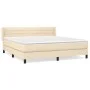 Box spring bed with cream fabric mattress 160x200 cm by , Beds and slatted bases - Ref: Foro24-3129806, Price: 505,02 €, Disc...