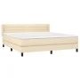 Box spring bed with cream fabric mattress 160x200 cm by , Beds and slatted bases - Ref: Foro24-3129806, Price: 505,02 €, Disc...