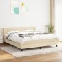 Box spring bed with cream fabric mattress 160x200 cm by , Beds and slatted bases - Ref: Foro24-3129886, Price: 494,66 €, Disc...