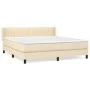 Box spring bed with cream fabric mattress 160x200 cm by , Beds and slatted bases - Ref: Foro24-3129886, Price: 494,66 €, Disc...
