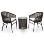 Garden table and chairs set 3 pieces and brown PE rattan cushions by vidaXL, Garden sets - Ref: Foro24-48139, Price: 240,73 €...