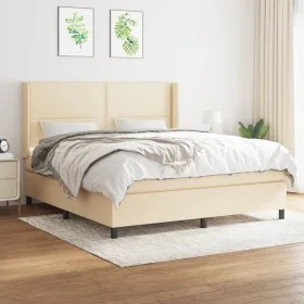 Box spring bed with cream fabric mattress 160x200 cm by , Beds and slatted bases - Ref: Foro24-3131366, Price: 573,41 €, Disc...