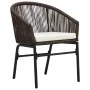 Garden table and chairs set 3 pieces and brown PE rattan cushions by vidaXL, Garden sets - Ref: Foro24-48139, Price: 240,73 €...