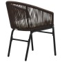 Garden table and chairs set 3 pieces and brown PE rattan cushions by vidaXL, Garden sets - Ref: Foro24-48139, Price: 204,22 €...