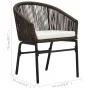 Set mesa y sillas de jardín 3 pzas y cojines ratán PE marrón de vidaXL, Conjuntos de jardín - Ref: Foro24-48139, Precio: 240,...
