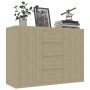 Aparador de madera contrachapada color roble Sonoma 60x30x70 cm de vidaXL, Aparadores - Ref: Foro24-800687, Precio: 101,80 €,...