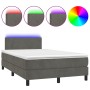 Cama box spring colchón y LED terciopelo gris oscuro 120x200 cm de , Camas y somieres - Ref: Foro24-3134274, Precio: 373,06 €...