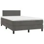 Box spring bed with mattress and LED dark gray velvet 120x200 cm by , Beds and slatted bases - Ref: Foro24-3134274, Price: 35...