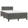 Cama box spring colchón y LED terciopelo gris oscuro 120x200 cm de , Camas y somieres - Ref: Foro24-3134274, Precio: 373,06 €...