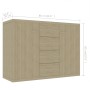 Aparador de madera contrachapada color roble Sonoma 60x30x70 cm de vidaXL, Aparadores - Ref: Foro24-800687, Precio: 101,80 €,...