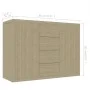 Sideboard aus Sonoma-Eichensperrholz, 60 x 30 x 70 cm von vidaXL, Sideboards - Ref: Foro24-800687, Preis: 101,40 €, Rabatt: %