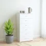 Sideboard with 6 drawers white plywood 50x34x96 cm by vidaXL, Sideboards - Ref: Foro24-800666, Price: 107,70 €, Discount: %