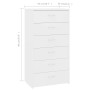Aparador con 6 cajones madera contrachapada blanco 50x34x96 cm de vidaXL, Aparadores - Ref: Foro24-800666, Precio: 110,96 €, ...