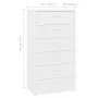 Aparador con 6 cajones madera contrachapada blanco 50x34x96 cm de vidaXL, Aparadores - Ref: Foro24-800666, Precio: 105,74 €, ...