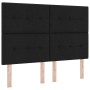 Estructura de cama con cabecera Negro 140 x 200 cm tela