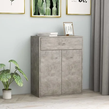Aparador de madera contrachapada gris hormigón 60x30x75 cm de vidaXL, Aparadores - Ref: Foro24-800715, Precio: 59,31 €, Descu...