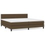 Box spring bed with dark brown fabric mattress 200x200 cm by , Beds and slatted bases - Ref: Foro24-3140244, Price: 584,12 €,...