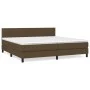 Box spring bed with dark brown fabric mattress 200x200 cm by , Beds and slatted bases - Ref: Foro24-3140244, Price: 584,71 €,...
