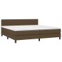 Box spring bed with dark brown fabric mattress 200x200 cm by , Beds and slatted bases - Ref: Foro24-3140244, Price: 584,12 €,...