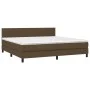 Box spring bed with dark brown fabric mattress 200x200 cm by , Beds and slatted bases - Ref: Foro24-3140244, Price: 584,71 €,...