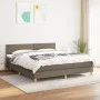 Box spring bed with taupe gray fabric mattress 160x200 cm by , Beds and slatted bases - Ref: Foro24-3140549, Price: 486,94 €,...