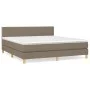 Box spring bed with taupe gray fabric mattress 160x200 cm by , Beds and slatted bases - Ref: Foro24-3140549, Price: 486,94 €,...