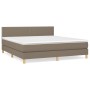 Cama box spring con colchón tela gris taupe 160x200 cm de , Camas y somieres - Ref: Foro24-3140549, Precio: 497,44 €, Descuen...