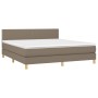 Cama box spring con colchón tela gris taupe 160x200 cm de , Camas y somieres - Ref: Foro24-3140549, Precio: 497,44 €, Descuen...