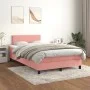 Box spring bed with pink velvet mattress 120x200 cm by , Beds and slatted bases - Ref: Foro24-3141178, Price: 355,04 €, Disco...