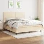 Box spring bed with cream fabric mattress 180x200 cm by , Beds and slatted bases - Ref: Foro24-3141718, Price: 601,36 €, Disc...