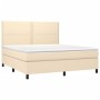 Box spring bed with cream fabric mattress 180x200 cm by , Beds and slatted bases - Ref: Foro24-3141718, Price: 620,83 €, Disc...