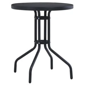 Gartentisch Stahl und schwarzes Glas 80 cm von vidaXL, Gartentische - Ref: Foro24-47253, Preis: 72,60 €, Rabatt: %