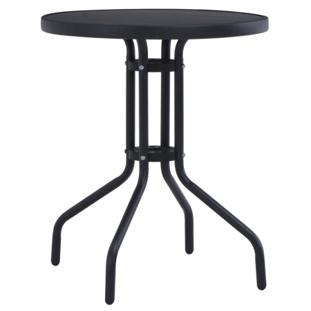 Mesa de jardín acero y vidrio negro 80 cm de vidaXL, Mesas de jardín - Ref: Foro24-47253, Precio: 73,59 €, Descuento: %