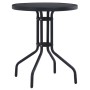 Mesa de jardín acero y vidrio negro 80 cm de vidaXL, Mesas de jardín - Ref: Foro24-47253, Precio: 73,59 €, Descuento: %