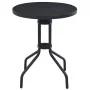 Garden table, black steel and glass, 80 cm by vidaXL, Garden tables - Ref: Foro24-47253, Price: 72,59 €, Discount: %