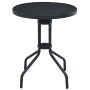 Mesa de jardín acero y vidrio negro 80 cm de vidaXL, Mesas de jardín - Ref: Foro24-47253, Precio: 73,59 €, Descuento: %