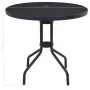 Garden table, black steel and glass, 80 cm by vidaXL, Garden tables - Ref: Foro24-47253, Price: 72,59 €, Discount: %