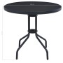 Mesa de jardín acero y vidrio negro 80 cm de vidaXL, Mesas de jardín - Ref: Foro24-47253, Precio: 73,59 €, Descuento: %