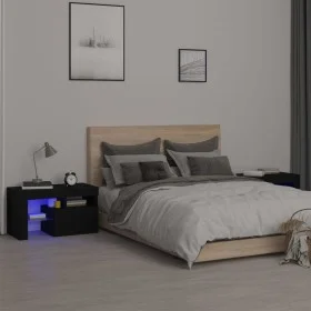 Nightstands with LED lights 2 pcs black oak 70x36.5x40cm by , Nightstands - Ref: Foro24-3152771, Price: 128,02 €, Discount: %