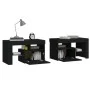 Nightstands with LED lights 2 pcs black oak 70x36.5x40cm by , Nightstands - Ref: Foro24-3152771, Price: 128,03 €, Discount: %