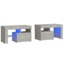 Bedside tables with LED lights 2 pcs concrete gray 70x36.5x40cm by , Nightstands - Ref: Foro24-3152773, Price: 85,26 €, Disco...