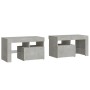 Bedside tables with LED lights 2 pcs concrete gray 70x36.5x40cm by , Nightstands - Ref: Foro24-3152773, Price: 85,26 €, Disco...