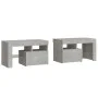 Bedside tables with LED lights 2 pcs concrete gray 70x36.5x40cm by , Nightstands - Ref: Foro24-3152773, Price: 93,27 €, Disco...