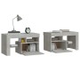 Bedside tables with LED lights 2 pcs concrete gray 70x36.5x40cm by , Nightstands - Ref: Foro24-3152773, Price: 85,26 €, Disco...