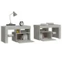 Bedside tables with LED lights 2 pcs concrete gray 70x36.5x40cm by , Nightstands - Ref: Foro24-3152773, Price: 93,27 €, Disco...