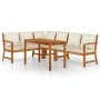 Garden dining set and cushions 5 pieces solid acacia wood by , Garden sets - Ref: Foro24-3154966, Price: 666,13 €, Discount: %
