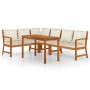 Garten-Essgruppe und Kissen, 5-teilig, massives Akazienholz von , Gartensets - Ref: Foro24-3154966, Preis: 679,26 €, Rabatt: %
